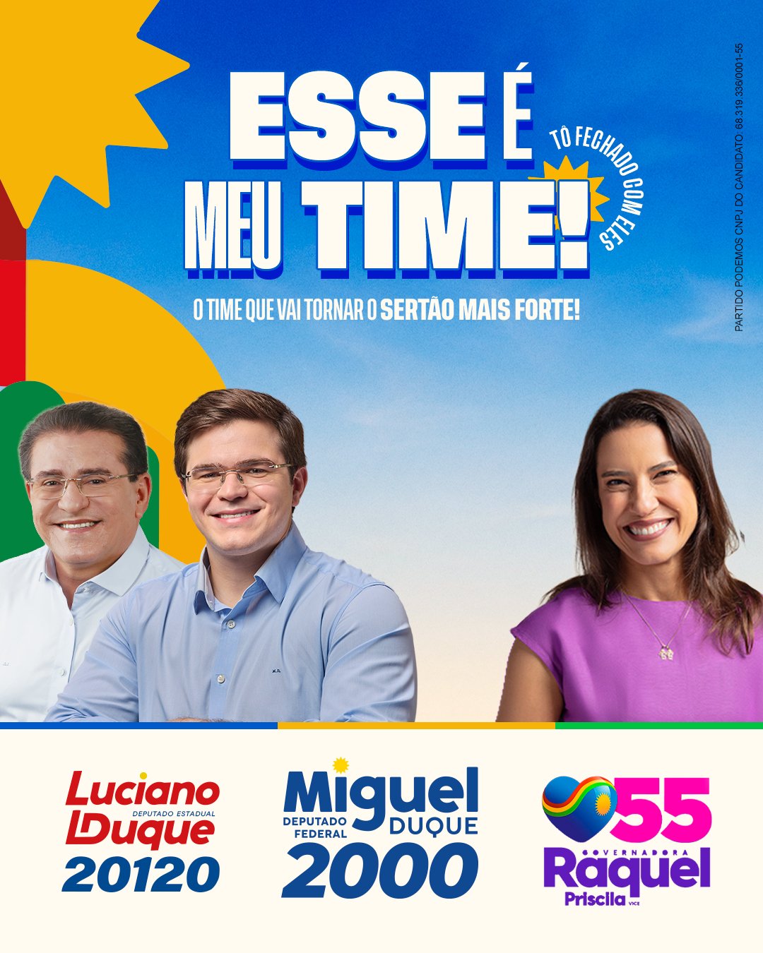 Card Esse é meu time, com Luciano Duque e Raquel 55